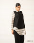 Refined Contrast: Mixed Fabric Top 67931S